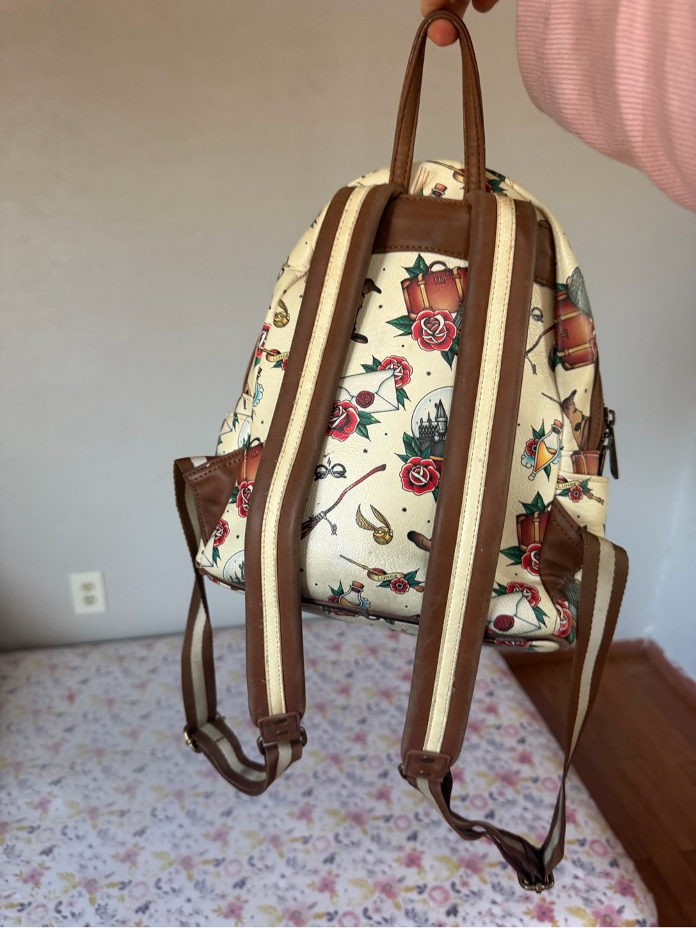 Harry Potter Cream Print Mini Backpack - Picture 3 of 5